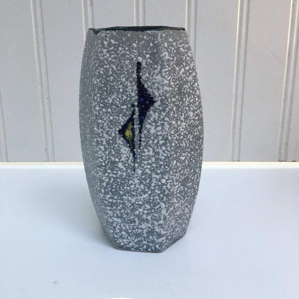 MCM Atomic Lava Glaze Textured 6-Sided Vase